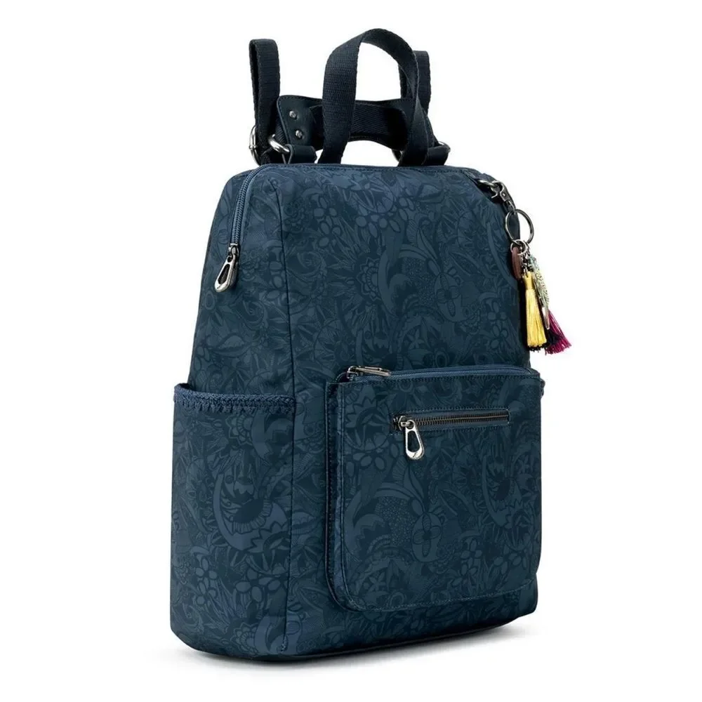 New! SAKROOTS Recycled Eco-Twill Loyola Convertible Backpack Crossbody Bag Blue - Picture 3 of 6